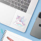 かわいいユニコーンカスタムのビニールシール シール (ノートパソコンとiPhone)