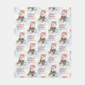 かわいいユニコーンカスタムクリスマス フリースブランケット (正面)