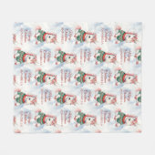 かわいいユニコーンカスタムクリスマス フリースブランケット (正面(横))