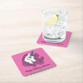 かわいいユニコーンカスタム文字&カラー紙コースター ペーパーコースター (インサイチュ)