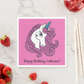 かわいいユニコーンカスタム文字&カラー紙ナプキン スタンダードランチョンナプキン (インサイチュ)