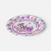 かわいいユニコーンカップケーキガールズ誕生日 ペーパープレート (アングル)