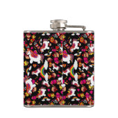 かわいいユニコーンカップケーキドードルパーソナライズされたズ フラスク (裏面)