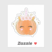 かわいいユニコーンカボチャのハロウィンサンクスギビング シール (シート)