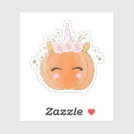 かわいいユニコーンカボチャのハロウィンサンクスギビング シール (シート)