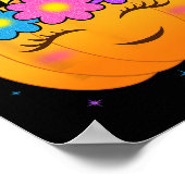 かわいいユニコーンカボチャ女の子の子おもしろいハロウィンコスト ポスター (角)