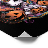 かわいいユニコーンカボチャ女の子の子供たち面白いハロウィーンCo ポスター (角)