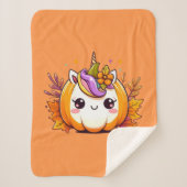 かわいいユニコーンカボチャ シェルパブランケット (正面)
