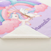 かわいいユニコーンカラフルレインボーパーソナライズされたド シェルパブランケット (3/4)