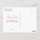 かわいいユニコーンカラフル射撃、 発砲スターありがとう ポストカード (裏面)