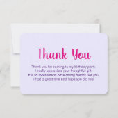 かわいいユニコーンカラフル射撃、 発砲スターありがとう 招待状 (裏面)