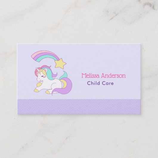 かわいいユニコーンカラフル射撃、 発砲スター 名刺 (正面)