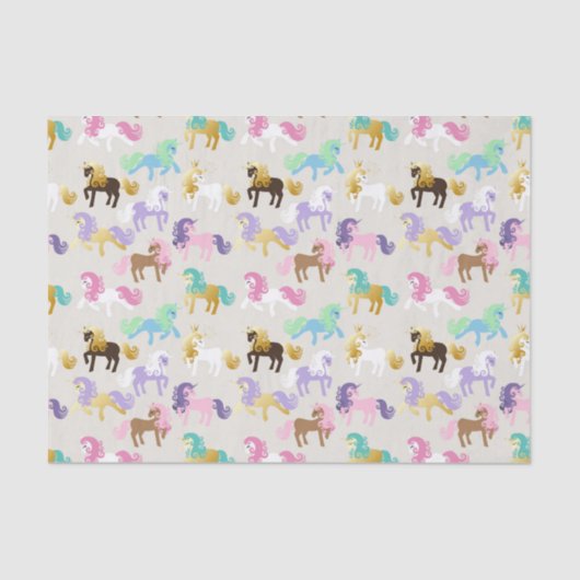 かわいいユニコーンカラフル誕生日 薄葉紙 (正面)