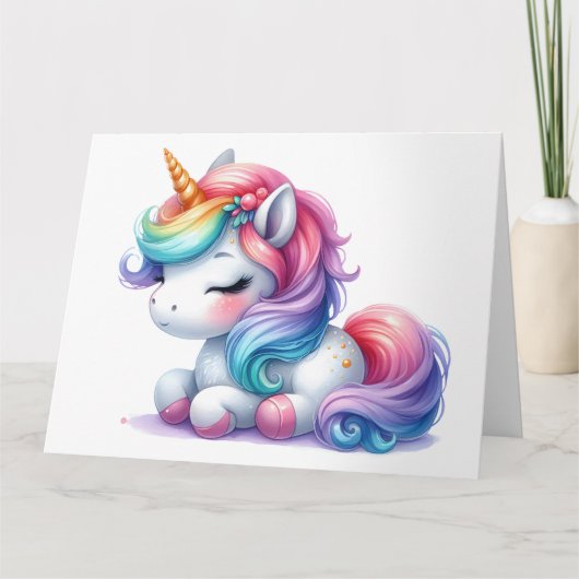 かわいいユニコーンカード カード (正面)