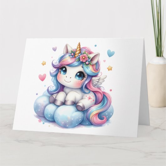 かわいいユニコーンカード カード (正面)