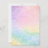 かわいいユニコーンガールの誕生日パーティーへの招待 招待状 (裏面)