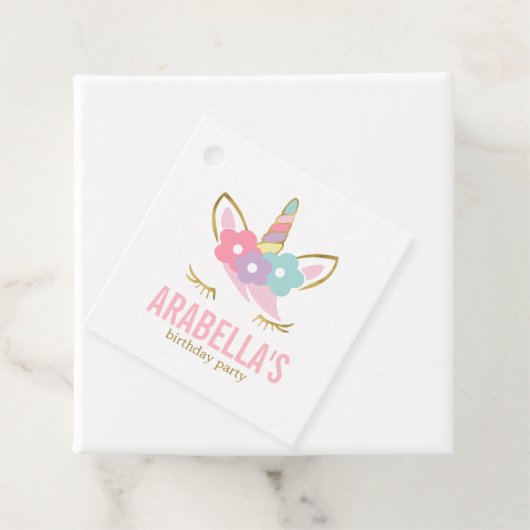 かわいいユニコーンガールズバースデーパーティー フェイバータグ (インサイチュ)