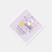 かわいいユニコーンキャット子供の誕生日パーティー スタンダードカクテルナプキン (角)