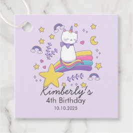 かわいいユニコーンキャット子供の誕生日パーティー フェイバータグ