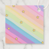 かわいいユニコーンキャット子供の誕生日パーティー フェイバータグ (裏面)