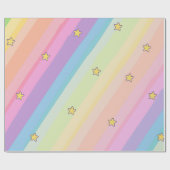 かわいいユニコーンキャット子供の誕生日パーティー ラッピングペーパー (フラット)