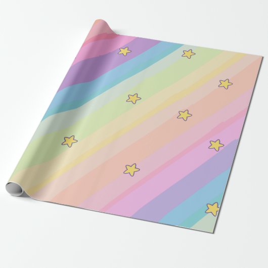 かわいいユニコーンキャット子供の誕生日パーティー ラッピングペーパー (アンロールド)