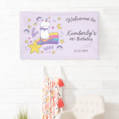 かわいいユニコーンキャット子供の誕生日パーティー 横断幕 (インサイチュ)