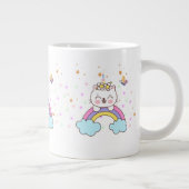 かわいいユニコーンキャレインボースターズ誕生日ガールネーム ジャンボコーヒーマグカップ (右)