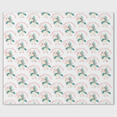 かわいいユニコーンクリスマスツリーの子の名前ラブサンタ ラッピングペーパー (フラット)