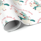 かわいいユニコーンクリスマスツリーの子の名前ラブサンタ ラッピングペーパー (ロールコーナー)