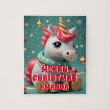 かわいいユニコーンクリスマスパーソナライズされたの子ども