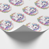 かわいいユニコーンクールユニコーン前向き ラッピングペーパー (角)