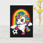 かわいいユニコーンサッカー _1 カード (黄色い花)