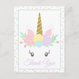 かわいいユニコーンサンキューカードポストカード ポストカード