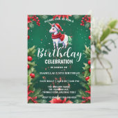 かわいいユニコーンサンタのクリスマス誕生日の雪のパーティー セーブザデート (スタンド正面)