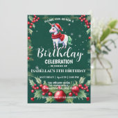 かわいいユニコーンサンタのクリスマス誕生日の雪のパーティー セーブザデート (スタンド正面)