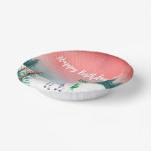 かわいいユニコーンサンタのクリスマス誕生日の雪のパーティー ペーパーボウル (傾斜あり)