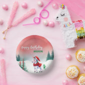かわいいユニコーンサンタのクリスマス誕生日の雪のパーティー ペーパーボウル (パーティー)