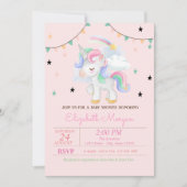 かわいいユニコーンスターズベビーシャワー招待状 招待状 (正面)