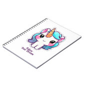 かわいいユニコーンスパイラルフォトノートブック - 夢を追え ノートブック (左側)