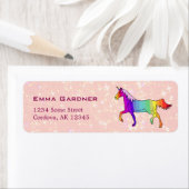 かわいいユニコーンスパークルガーリー差出人住所 ラベル (インサイチュ)