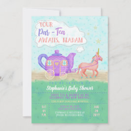 かわいいユニコーンティーパーティーベビーシャワー招待状V2 招待状