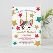 かわいいユニコーンテーマ誕生日パーティーの招待状 招待状 (スタンド正面)