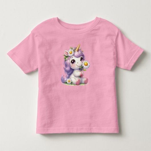 かわいいユニコーンテーマ トドラーTシャツ (正面)
