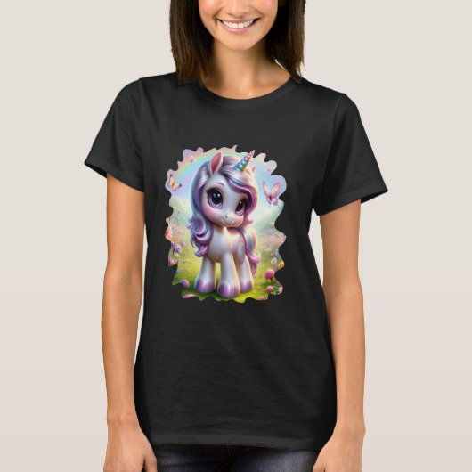 かわいいユニコーンデザインfor Girls Tシャツ (正面)