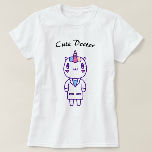 かわいいユニコーンドクターギフト – おもしろい医療デザイン Tシャツ (デザイン正面)