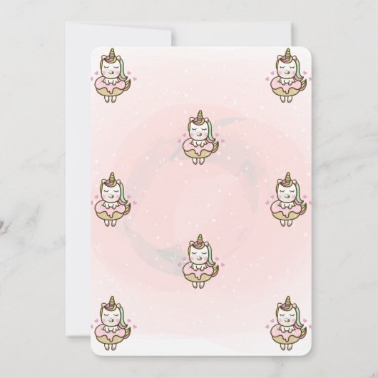かわいいユニコーンドヌベビーシャワー招待状 招待状 (裏面)