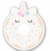 かわいいユニコーンドーナツステッカー シール (正面)