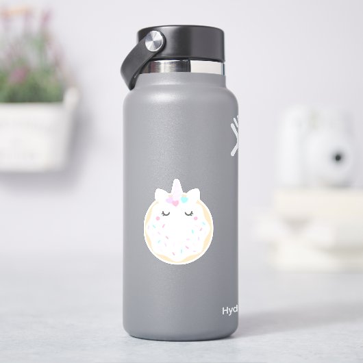 かわいいユニコーンドーナツステッカー シール (HydroFlask)