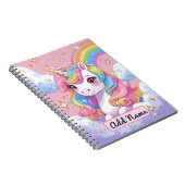 かわいいユニコーンノートブック – 名前を編集可能 ノートブック (右側)